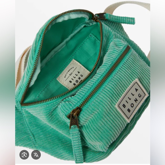 NWT Billabong Rare Corduroy Bum Bag | Tropical Green | Crossbody Sling - Picture 2 of 11